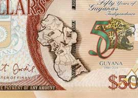 Guyana Commemorative $50 banknote thumbnail