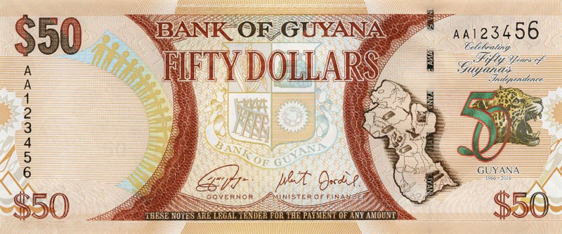Commemorative $50 Guyana banknote