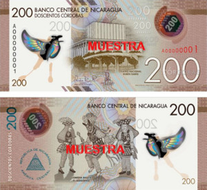 Banknote of the Year 2016 - The new 200 cordobas banknote.