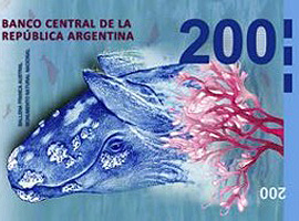 Thumbnail image of new 200-peso banknote from Argentina.