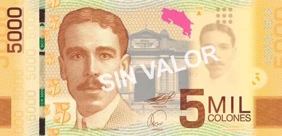 Image of Costa Rica 5000 banknote Series A