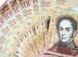 Fan of Venezuela 100 banknotes.