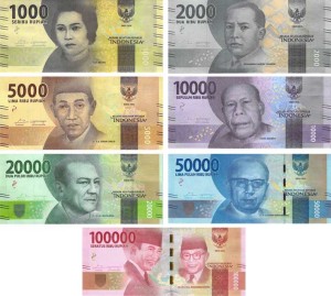 Indonesia 2016 banknote family.