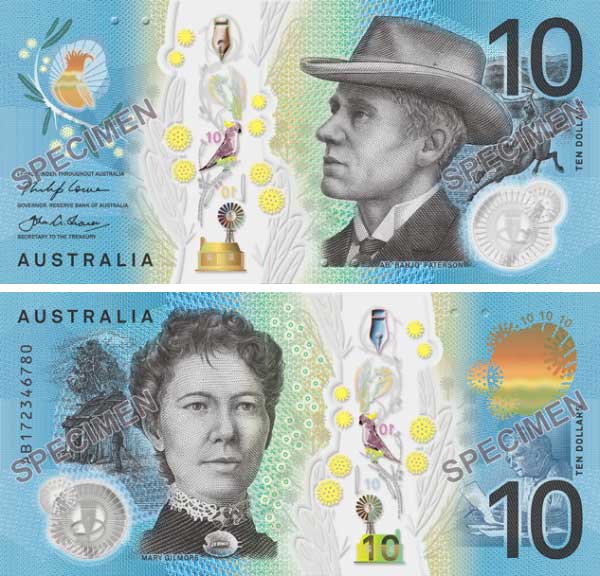 Australia Next Generation $10 banknote from the Reserve Bank of Australia