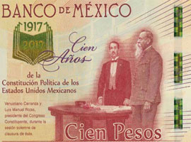 Mexico_100_commemorative_thumbnail Thumbnail image of the 200-peso commemorative banknote.
