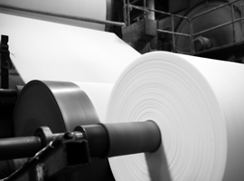 Arjowiggins Security: Roll of paper manufactured at a paper mill.