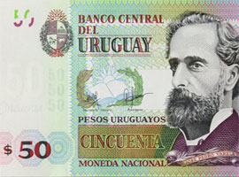Thumbnail image of Uruguay 50 peso banknote.