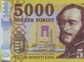 2016 P-205a,banknotes Hungria Hungary 5000 5,000 Forint 2017 UNC 