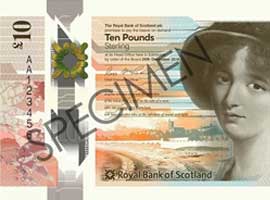 A thumbnail image of the Royal Bank of Scotland (RBS) £10 banknote design 2017.