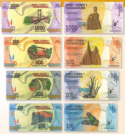 Image of the new Madagascar banknote family