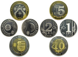 Thumbnail image of the 2018 Moldova set of coins.