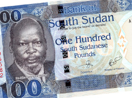 Thumbnail image of the South Sudan 100 banknote.
