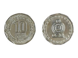 Sri-Lanka-2017-10-coin Sri Lanka 2017 Rs 10 circulation coin.