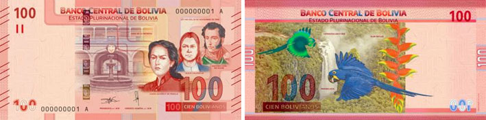 Central Bank of Bolivia 100 banknote 2019