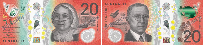 Image of the Australia Next Generation $20 banknote 2019. 