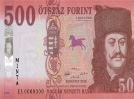 Thubnail image of the Hungary 500-forint banknote circulated 2019.